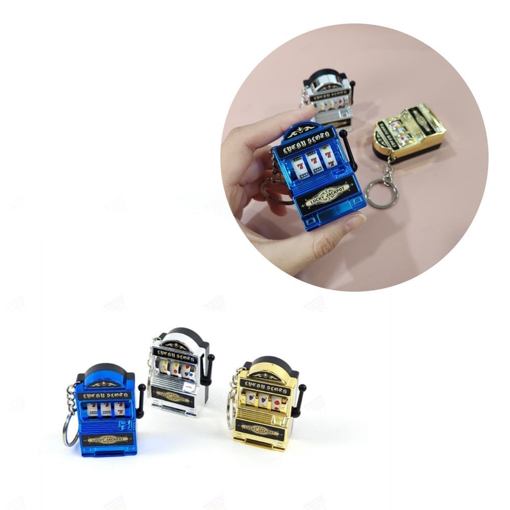 [자체제작]미니 잭팟 슬롯머신 복불복 게임 빠찡꼬 키홀더 키링 키체인 열쇠고리 가방 장식 고리 걸이 백참 꾸미기