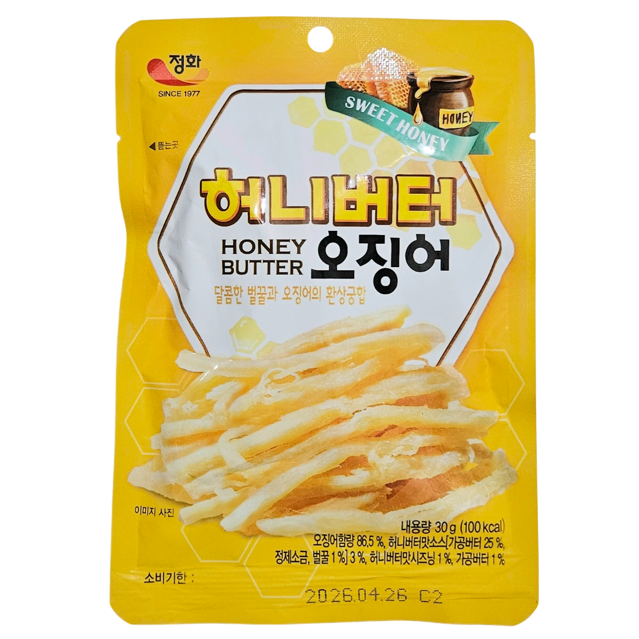 정화식품 허니버터오징어 30g  x 10개 조미오징어 안주