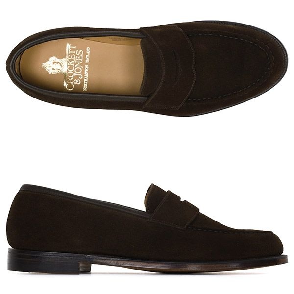 CROCKETT & JONES 크로켓 앤 존스 크로켓앤존스 25SS 다크브라운 보스턴 스웨이드 페니 로퍼 BOSTON 28363A S02L1