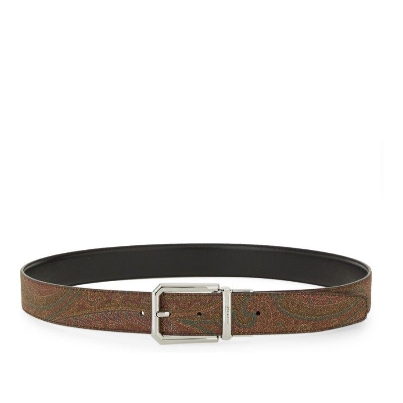 에트로 페이즐리 패턴 가죽 실버 버클 어드저스터블 벨트 MP3C0002 AA077M001