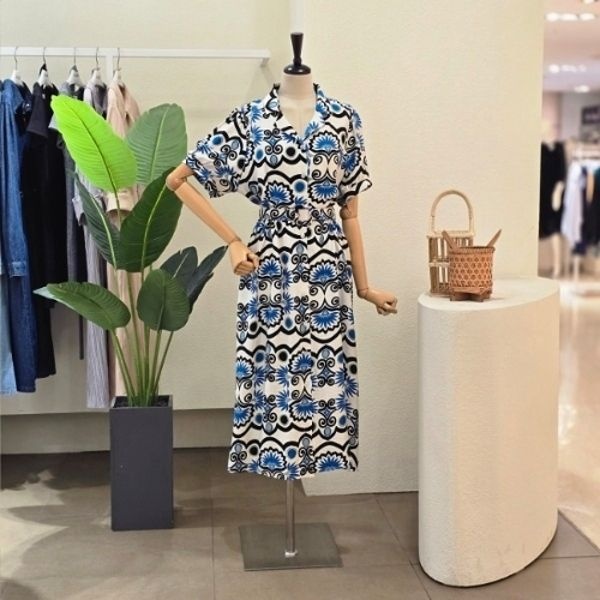 [대구백화점][4CUS]유니크 프린팅 벨티드 원피스(FM5F3OP32...