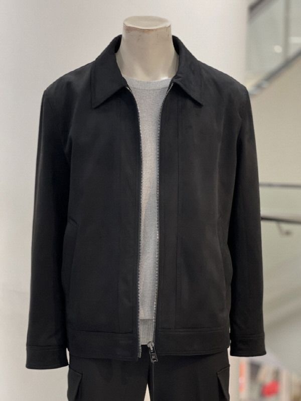 ㈜SG세계물산 바쏘옴므 [모다아울렛][바쏘옴므]Y3GU-32 스웨이드 비건레더 집업 블루종 점퍼 블랙_CA 천안아산점