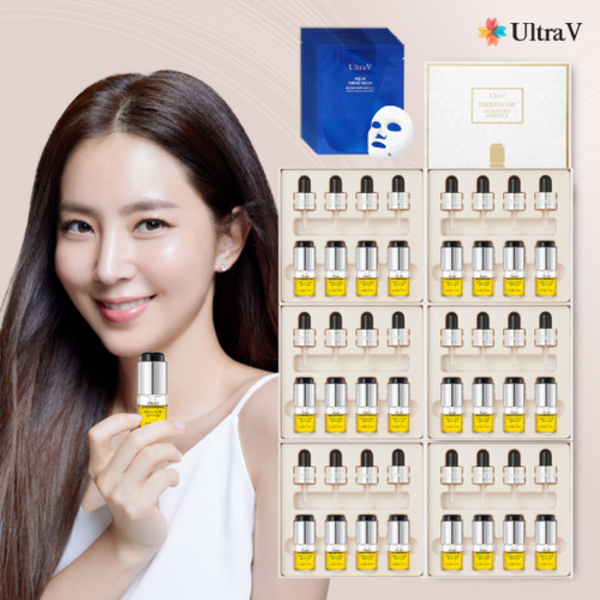 울트라브이 이데베논 시그니처 앰플 6박스(24병) + 아쿠아샤인마스크팩 1박스(10매)
