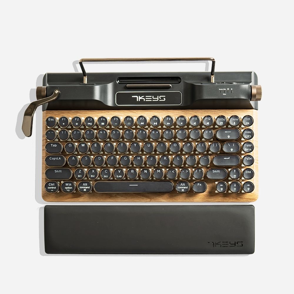 [해외] 7KEYS 1930s 레트로 우든 타자기  메카니컬 라이트닝 키보드