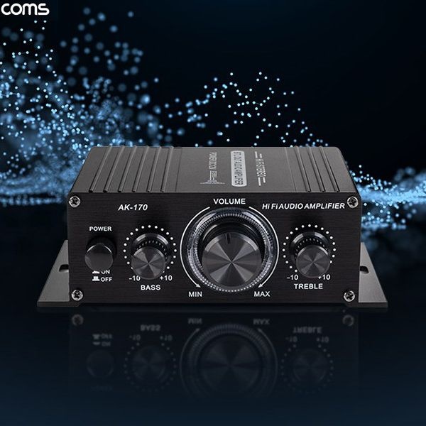 Coms 미니 앰프 인티엠프 파워앰프 매장앰프 업소용앰프 오디오 스피커연결 RCA 패드 테블릿PC 신호케이블 연결 컴