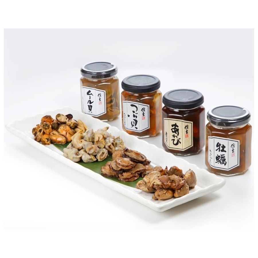 [해외] 일본 신겐식품 명품 해산물 조림 4종 선물세트 (전복/굴/소라/홍합)