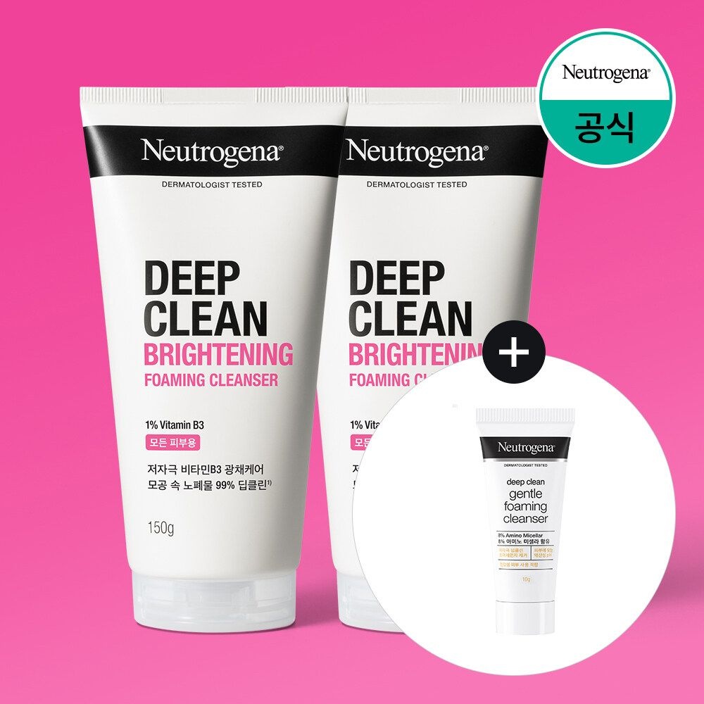 [뉴트로지나] NEW 딥클린 아미노 브라이트닝폼 150g x2+(증) 젠틀폼 10g