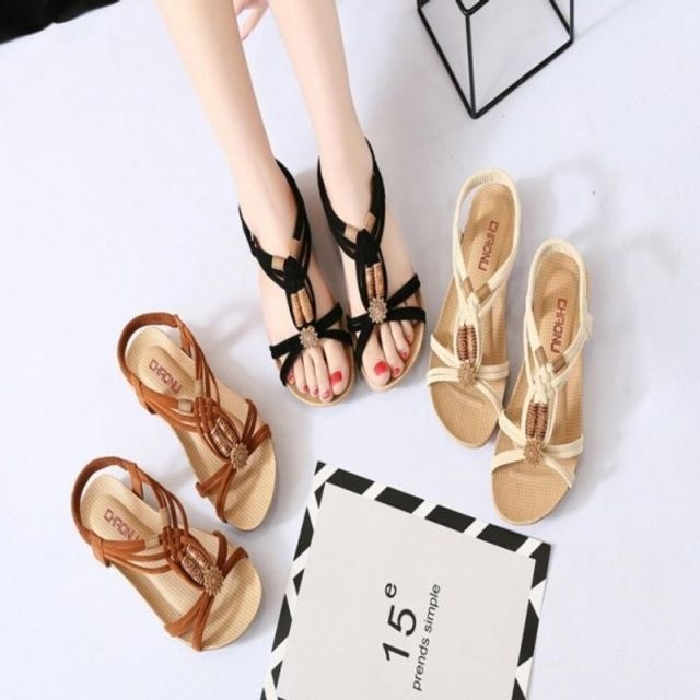 잇템즈 [빅세일]여성 샌들 밴딩 뒷 키높이 트렌디한 푹신한 디자인