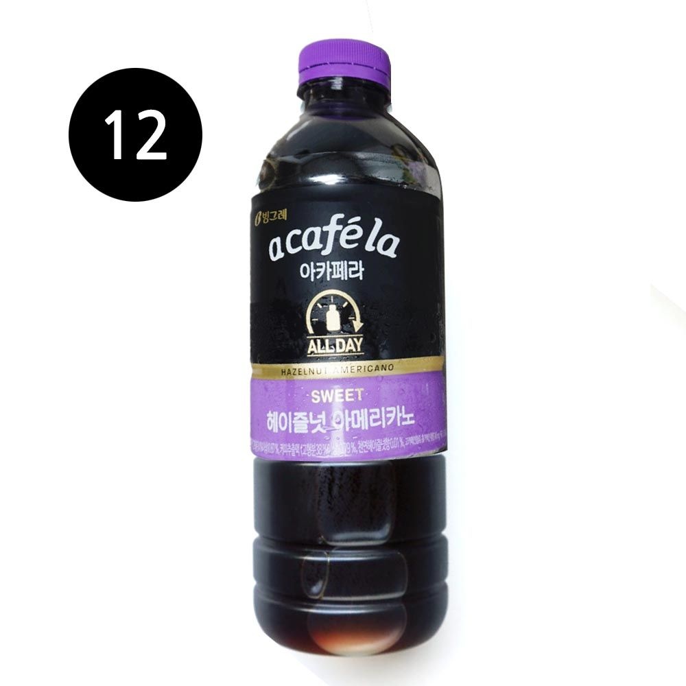 빙그레 아카페라 올데이 헤이즐넛 아메리카노 1L 12개