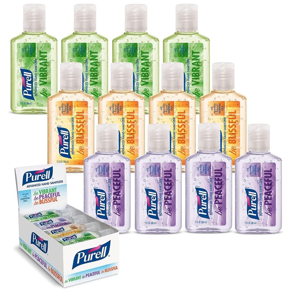 PURELL 손 세정제 젤 에센셜 오일 함유 여행용 플립캡 30ml x 12병 세트