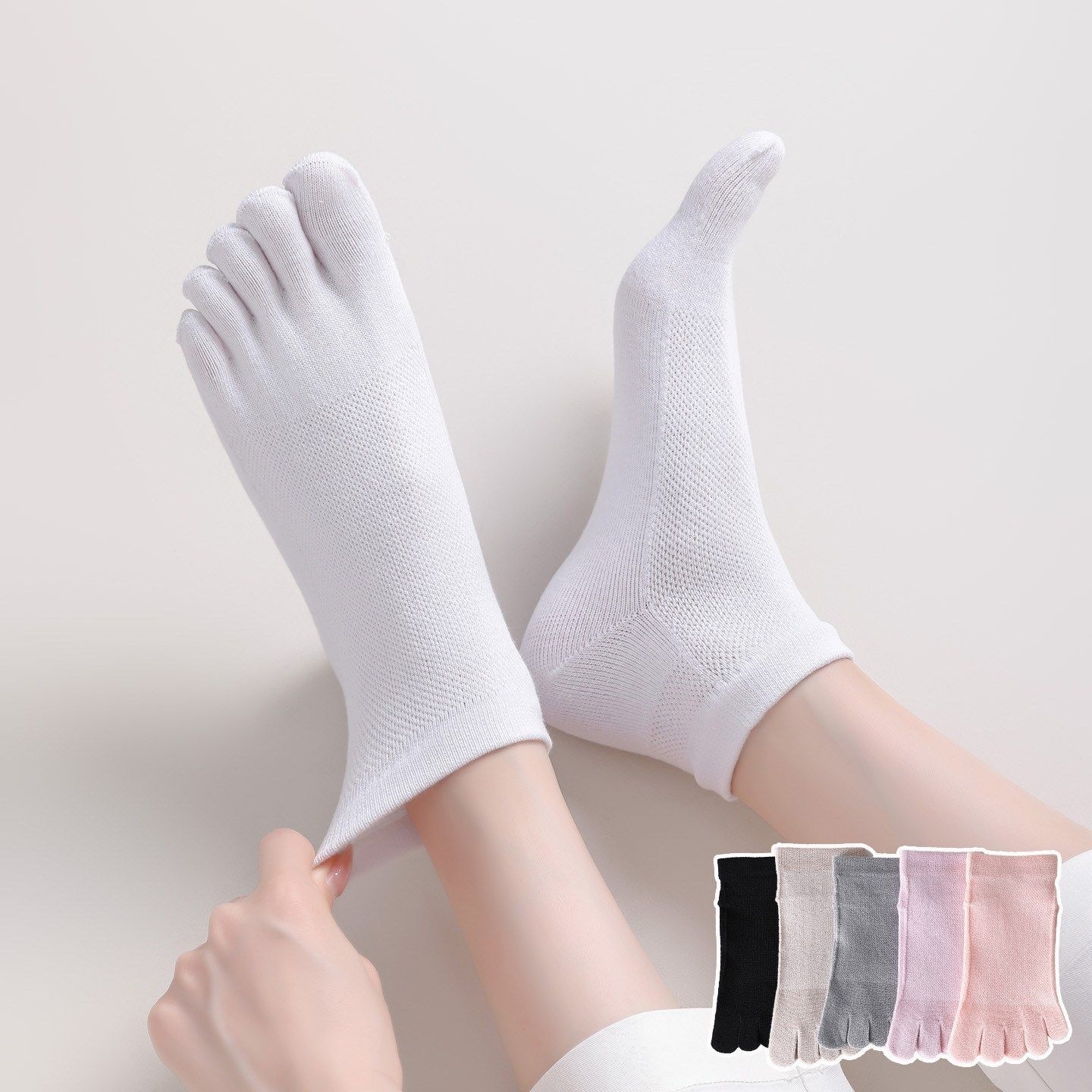 여성 여름 발가락 양말 솔솔바람 메쉬 단목 여자 발가락 양말 4결레세트