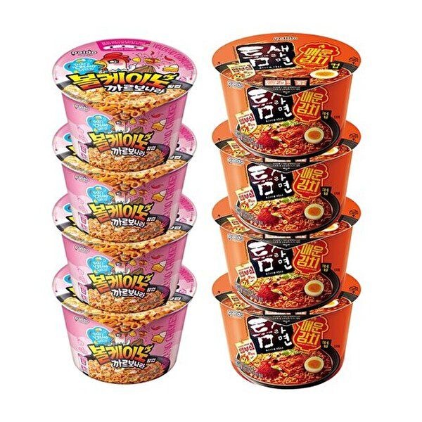 팔도 [팔도]볼케이노 까르보나라 왕컵 105g x4개+틈새라면 매운김치컵 105g x4개