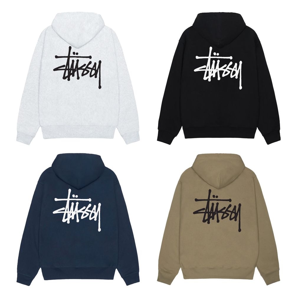 [해외] 스투시 STUSSY 베이직 후드티 기모 블랙 그레이 네이비