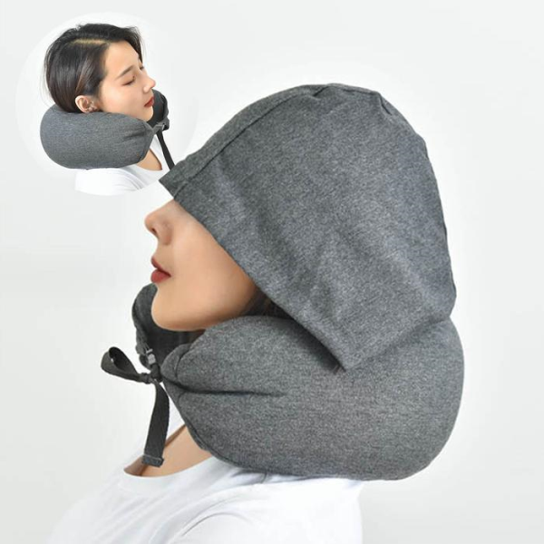 [패션플러스][DW company][D더블유] 여행용 휴대용 후드 목쿠션 베개 기내용 (11549394)