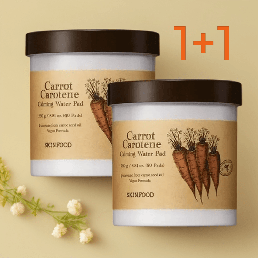 스킨푸드 캐롯 카로틴 카밍 워터 토너 패드 60매 2통 당근패드