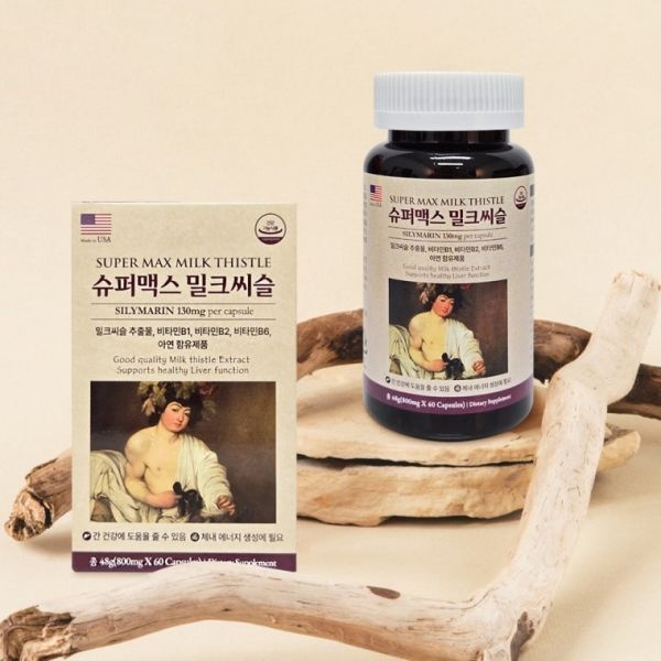 [미국 직수입]슈퍼맥스 밀크씨슬 60정(비타민B군/아연/최고함량/간장약/영양제/비타민/직장인)
