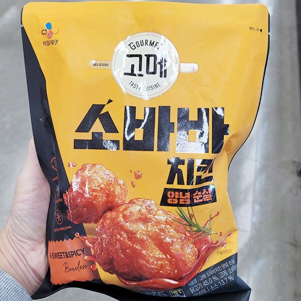고메 소바바 치킨 양념 순살 375g 아이스박스포장