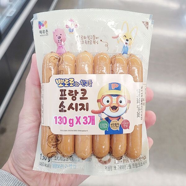 목우촌 뽀로로와 친구들 프랑크 소시지 130g x 3개 아이스박스포장