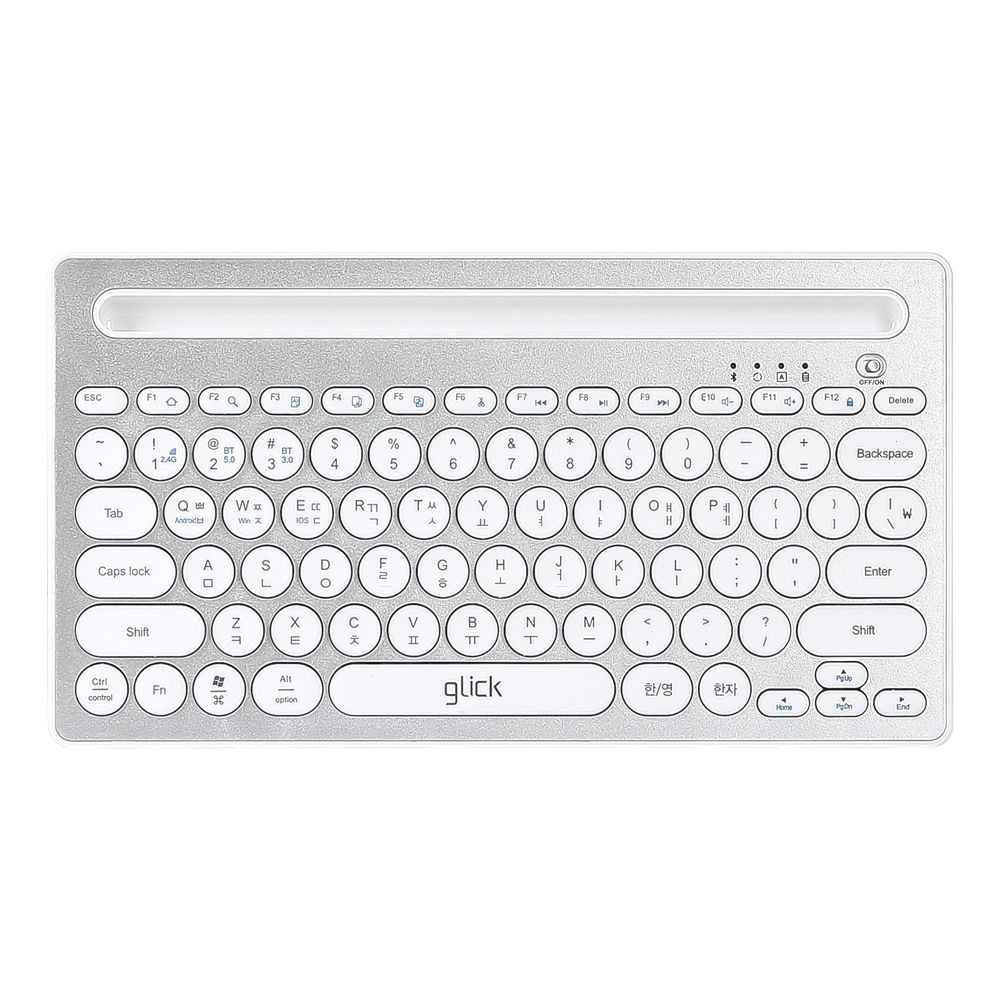 지클릭커 지클릭커 패드폰 저소음 무선 블루투스 키보드 WK40 화이트