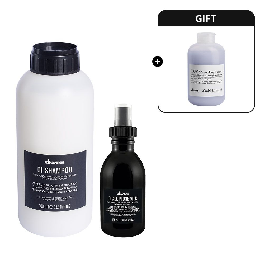 [롯데백화점] 다비네스 오아이 샴푸 1L + 올인원 밀크 135ml (+러브 스무딩 샴푸 정품 증정) LE1219814176
