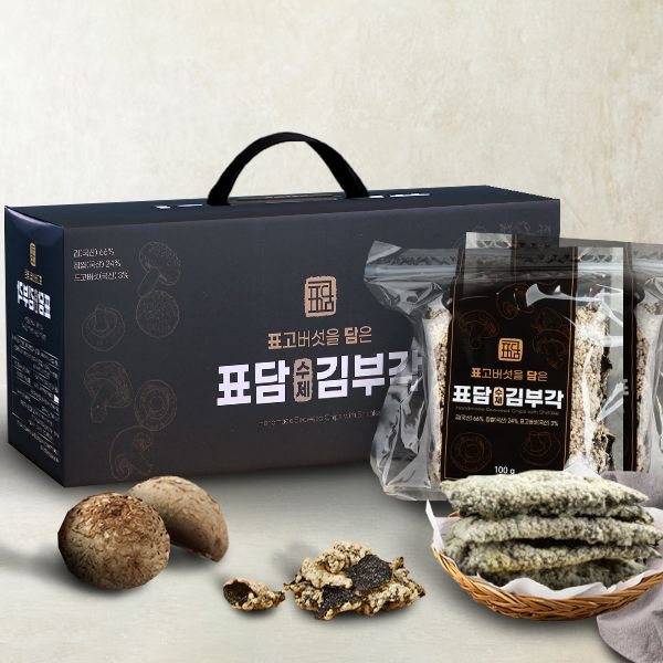 [수려한] 표고버섯 담은 수제 김부각 선물세트/100gx5봉