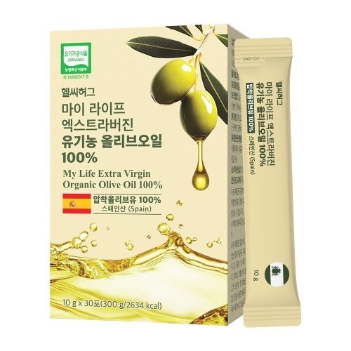 헬씨허그 스페인산 마이라이프 엑스트라버진 유기농 올리브오일 100% 10g x 30포
