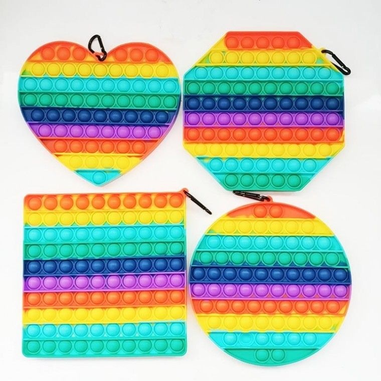 반값할인  빅 레인보우 버블 팝잇 키링 20cm가방 고리 푸쉬팝 피젯 토이 장난감 악세사리