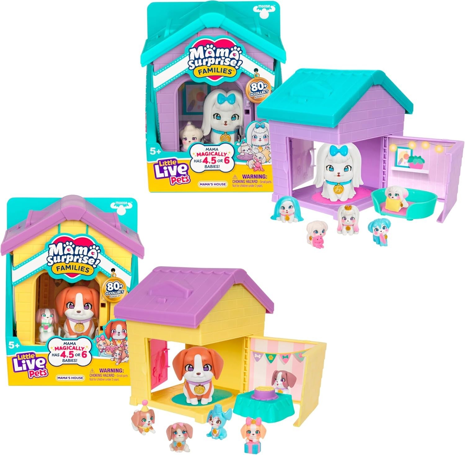 리틀 라이브 펫 마마 서프라이즈 패밀리 비글 말티즈 하우스 번들 플레이세트