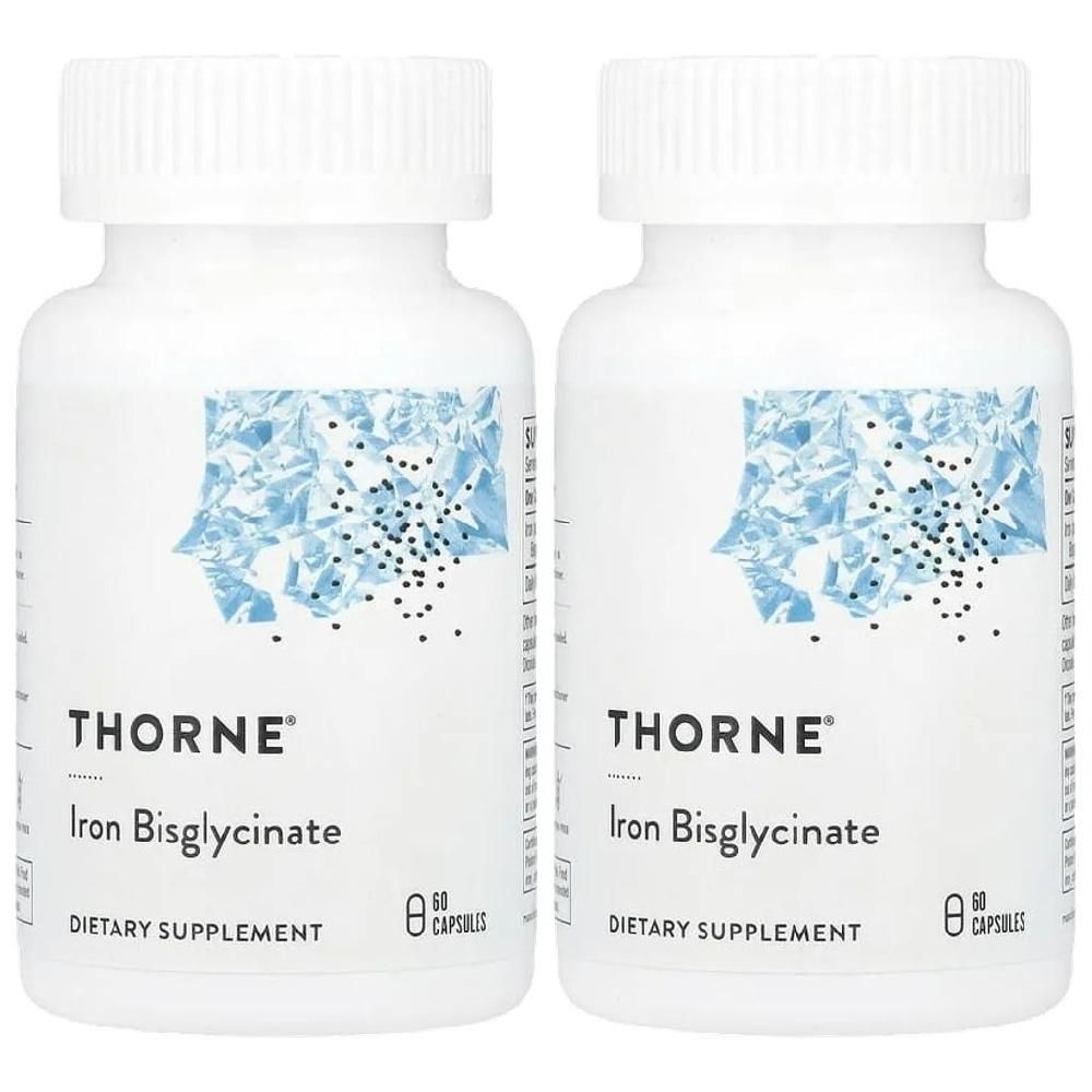 [해외] 쏜리서치 철분 비스글리시네이트 고약사 고흡수 Thorne Iron 25mg 60캡슐 2병