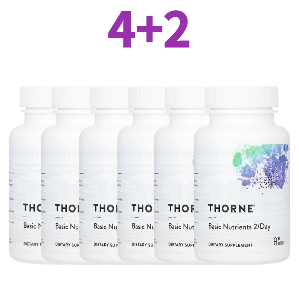 [해외] 쏜리서치 투퍼데이 종합비타민 기초영양소 고약사 60캡슐 x 6통