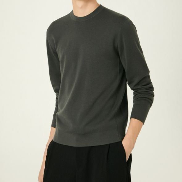 [롯데백화점] DKNY [남성] 울 데일리 크루넥 풀오버 그레이카키 #DM2F8KRN705M GK LE1220015739