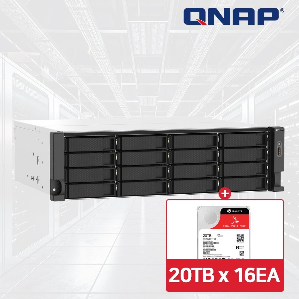 QNAP TS-1673AU-RP-16G NAS 12베이 아이언울프프로 320TB [20TBx16] HDD 포함