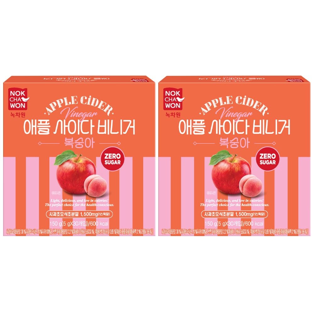 [온누리7%혜택]녹차원 애사비 복숭아맛 30스틱 x 2개 애플 사이다 비니거