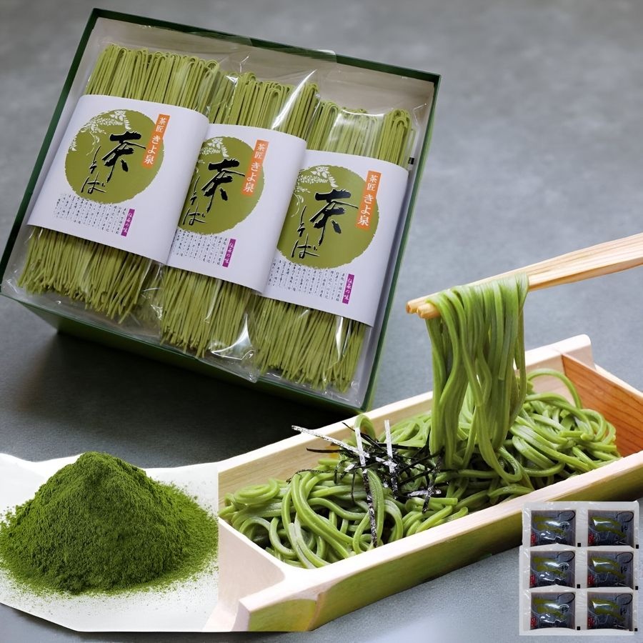 럭스스카이 협력사 [해외] 일본 키요 우지 말차 메밀 국수 녹차 소바 160g 2인분 x3팩 츠유 포함