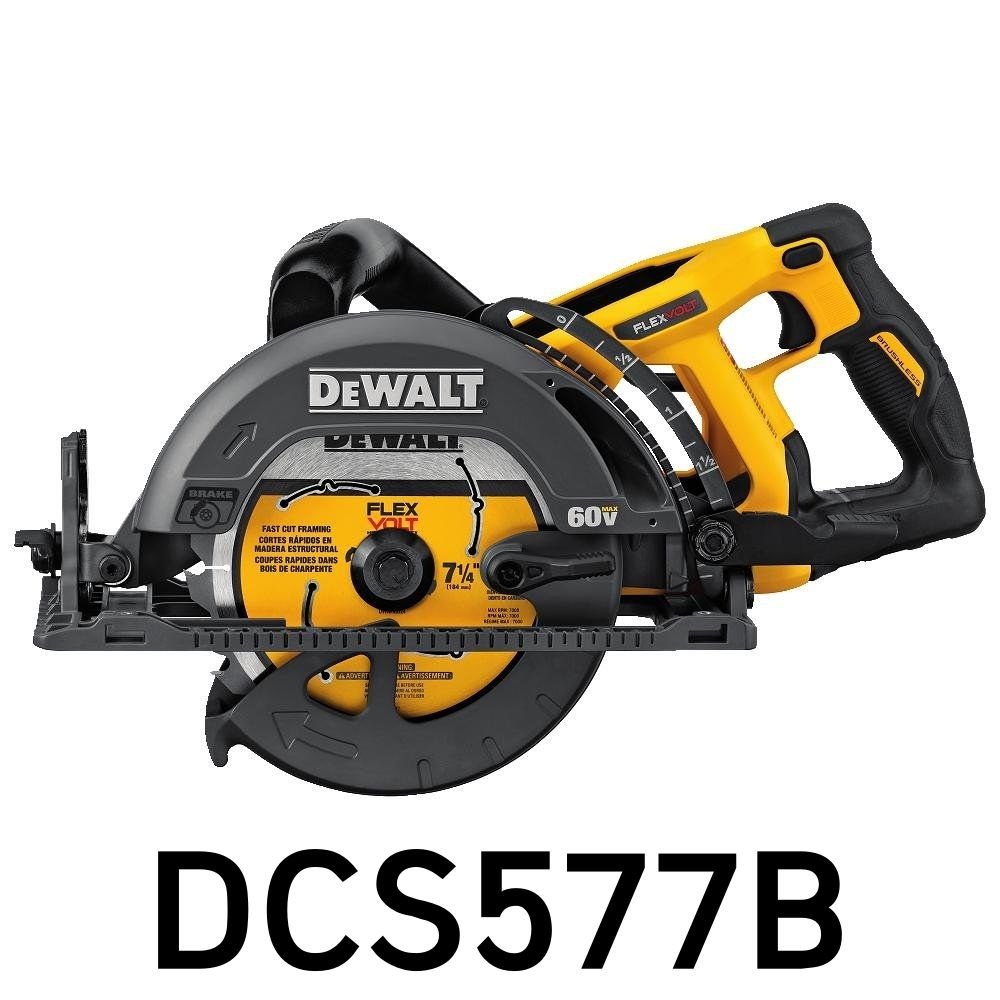 [해외] 디월트 60V 플렉스볼트 웜쏘 7.25인치 원형톱 DCS577B DCS577X1 본체만