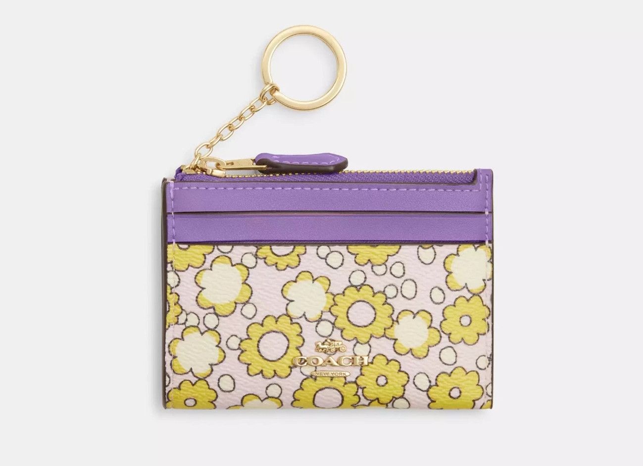 코치 coach [세금포함] [정품] Mini 피부ny Id 케이스 - 지갑,key 체인, Lilly 퍼플색
