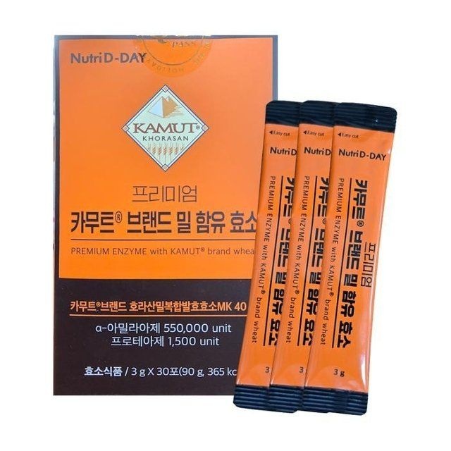 뉴트리디데이 카무트 브랜드 밀 함유 효소 3g x 30포 1개 (his)