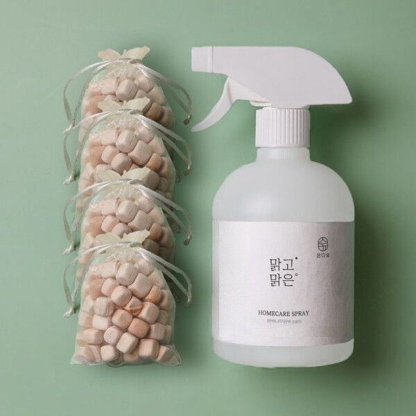 [온다숲] 천연 편백나무원액 편백수 피톤치드 스프레이 500ml+편백큐브4개