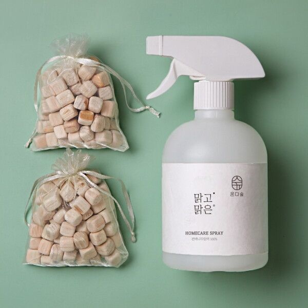 [온다숲] 천연 편백나무원액 편백수 피톤치드 스프레이 500ml+편백큐브2개