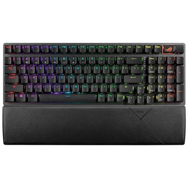 [해외] ASUS ROG Strix Scope II 96 무선 게이밍 키보드, 트라이모드 연결, 댐프닝 폼 및 스위치 댐핑 패드, 핫 스왑 가능 사전 윤