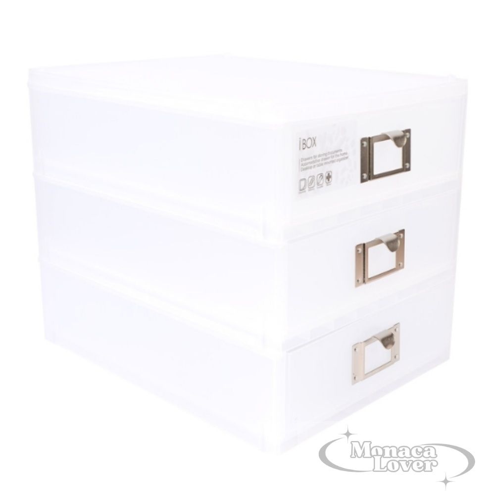 모나카러버OEM 국산 적층형 서랍 수납박스 대형 3단 서랍수납함 약보관함 책상서랍장