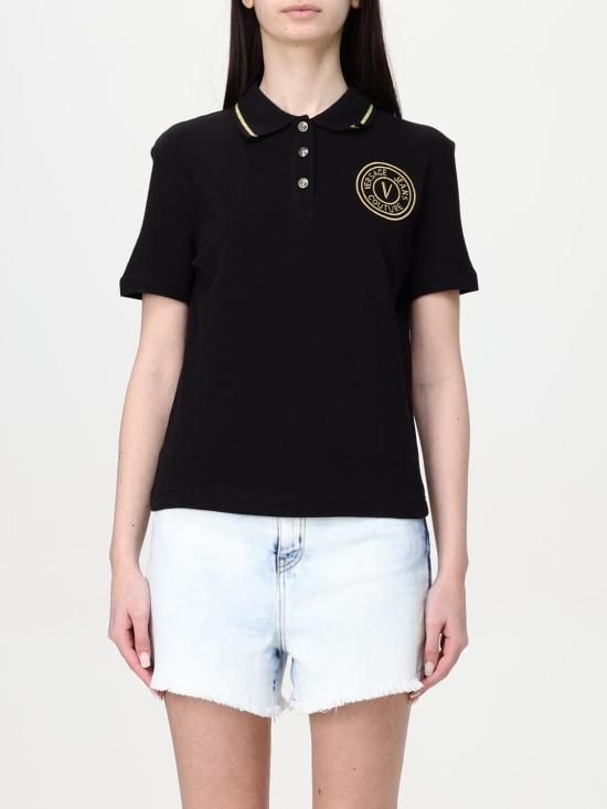 [해외] 베르사체 25SS 베르사체 진스 꾸뛰르 폴로 티셔츠 78HAGT00CJ01T G89 Black