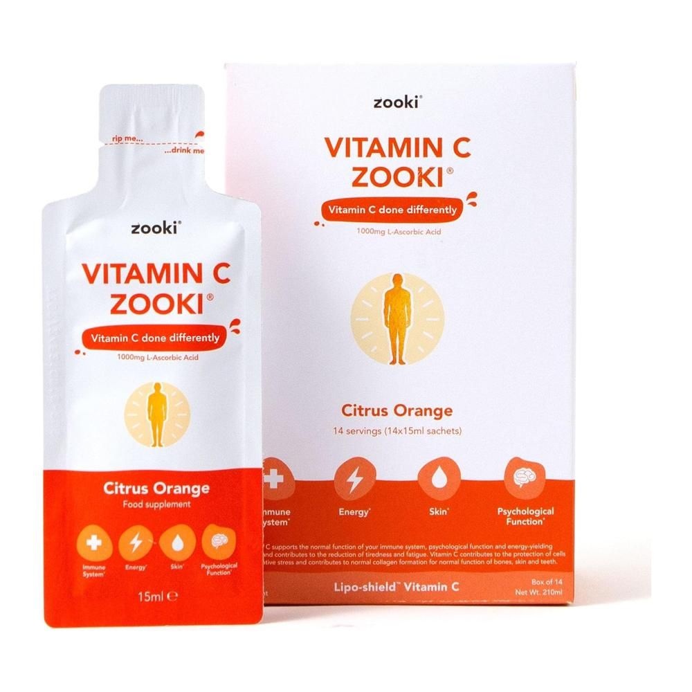 Zooki 쥬키 리포소말 비타민C 1000mg 박스당14개입 감귤오랜지맛