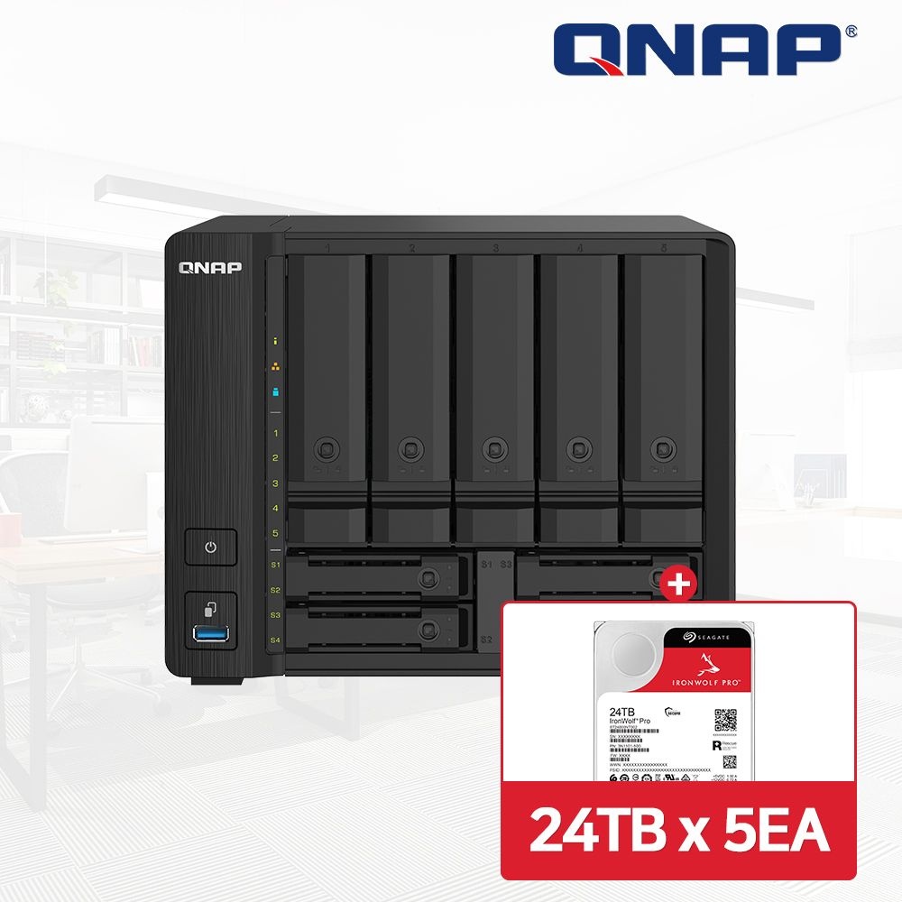 [오늘출발] QNAP TS-932PX-4G NAS 9베이 아이언울프프로 120TB [24TBx5] HDD 포함