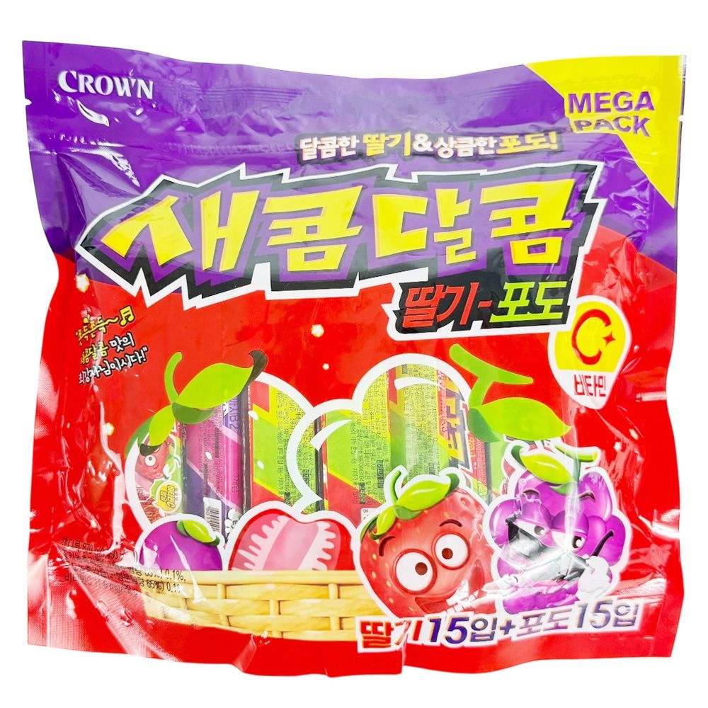 크라운제과 새콤달콤 (딸기29g x 15개+포도 29g x 15개) x