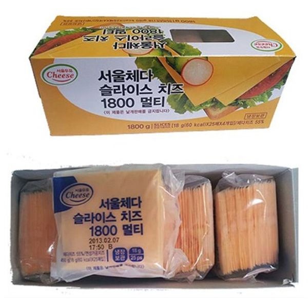 서울우유 체다 슬라이스 치즈 1800 멀티 100개입