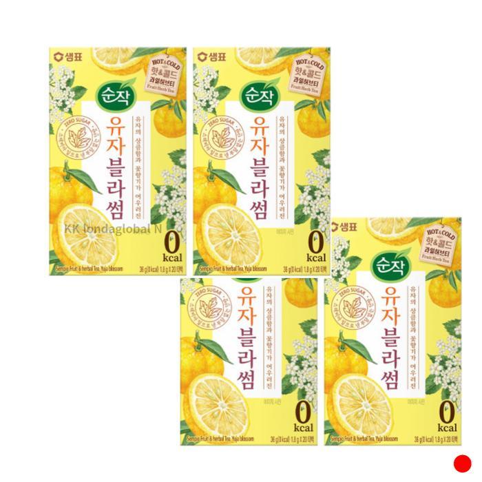 순작 유자블라썸 과일허브티 음료 차 과일 20T 4개