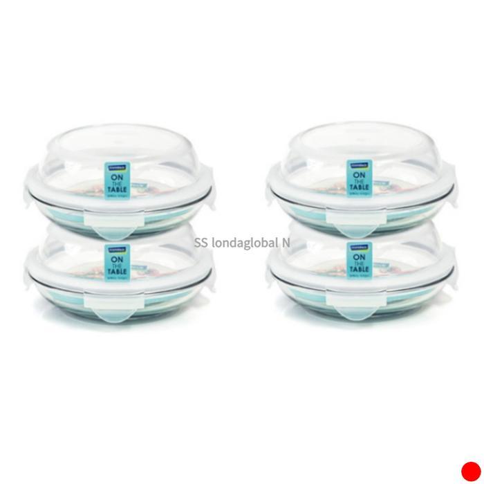 글라스락 온더테이블 원형 유리 반찬통 350ml X4개