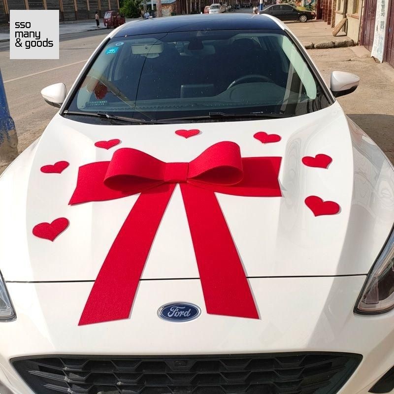 [해외] 자동차 인도 인수 리본 장식 딜러 웨딩카 대형  행사 데코 프로포즈 선물 액세서리