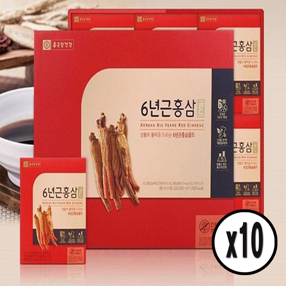 종근당건강 6년근 홍삼 골드 10박스(60포x10) 감사선물 명절선물 추석선물